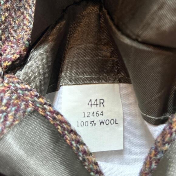 Club Room Harris Tweed Scottish Wool Herringbone Sport Coat Blazer Jacket 44R - Picture 7 of 8